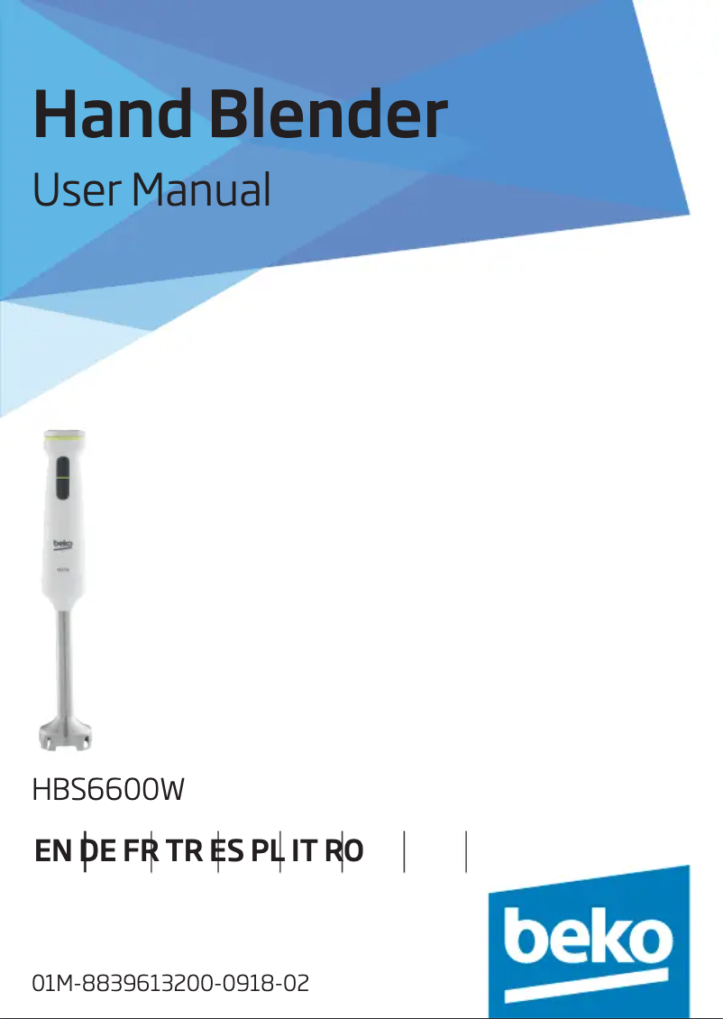 Page 1 de la notice Manuel utilisateur Beko HBS6600W