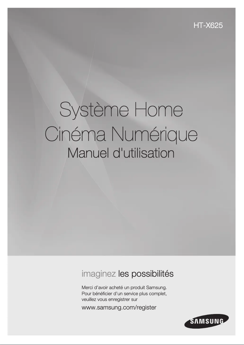 Image de la première page du manuel de l'appareil HT-X625