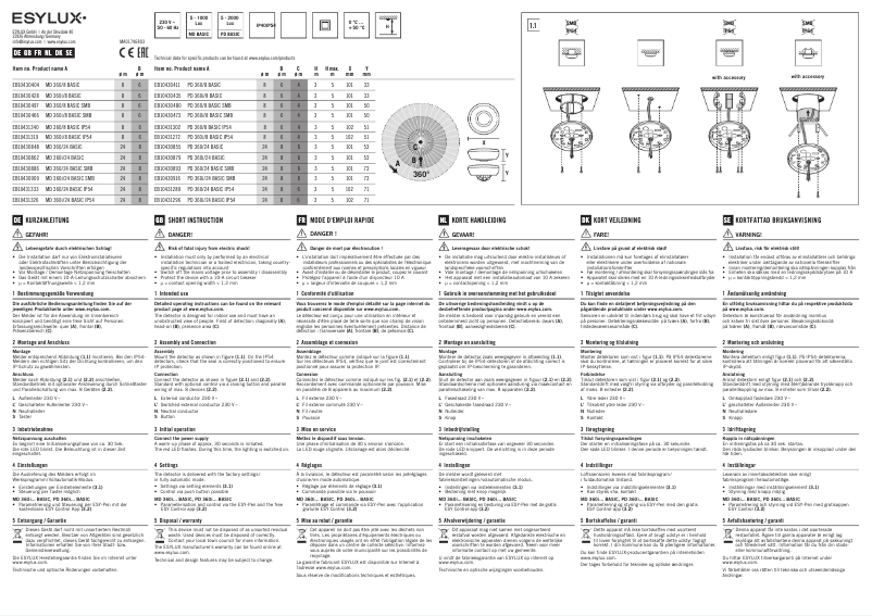 Page n°1 - Manuel utilisateur Esylux PD 360i/8 Basic