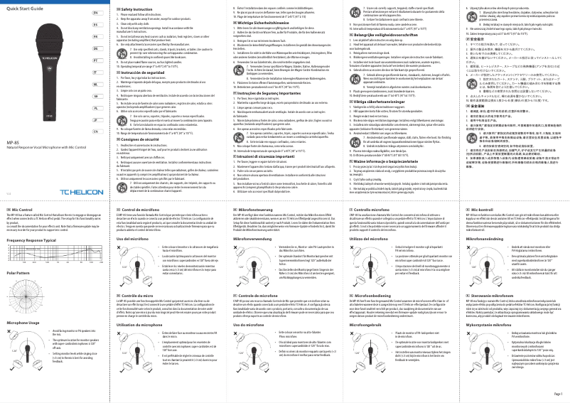 Page 1 de la notice Manuel utilisateur TC Helicon MP-85