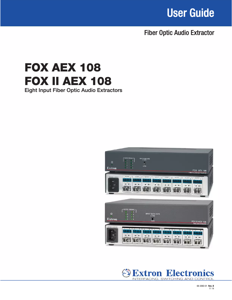Page n°1 - Manuel utilisateur Extron FOX II AEX 108 MM