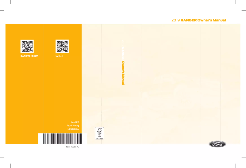 Page 1 de la notice Manuel utilisateur Ford Ranger (2019)