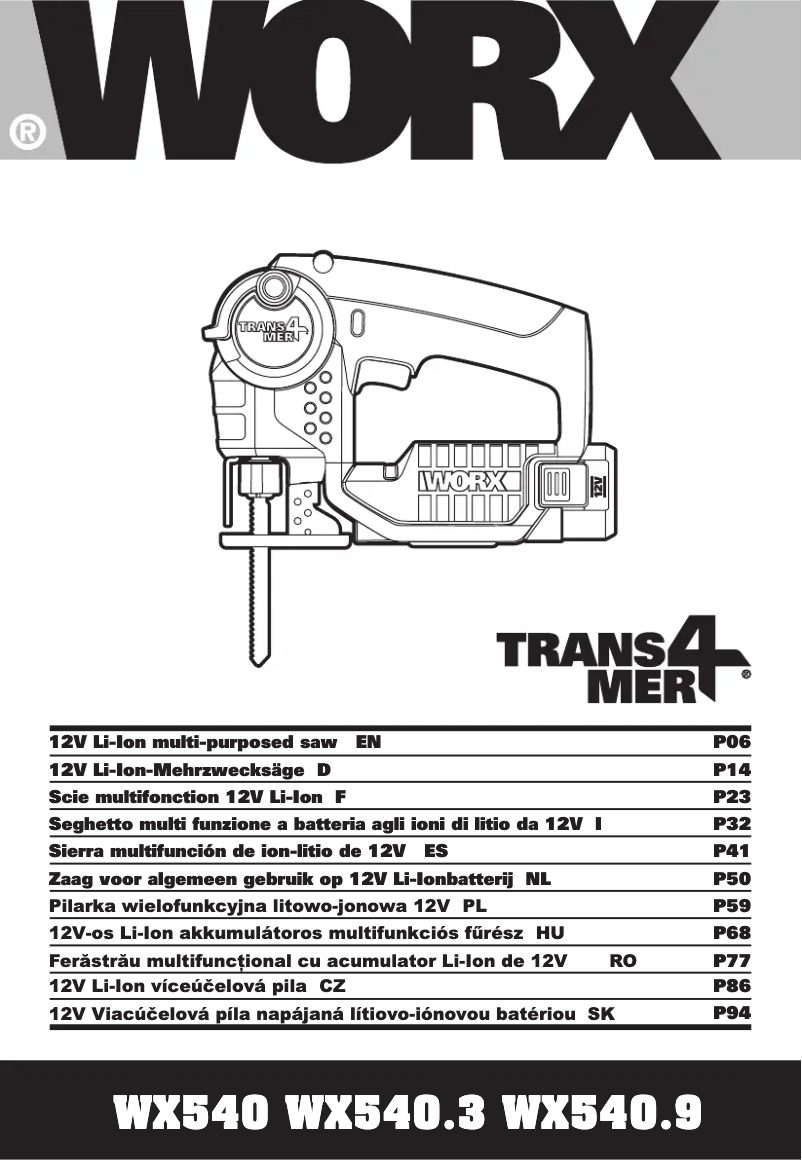Image de la première page du manuel de l'appareil WX540.9