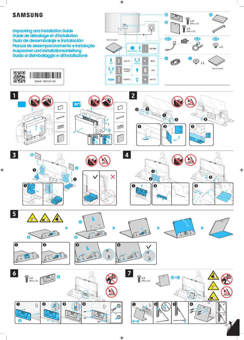 Page 1 de la notice Guide d'installation Samsung QN85QN800DF