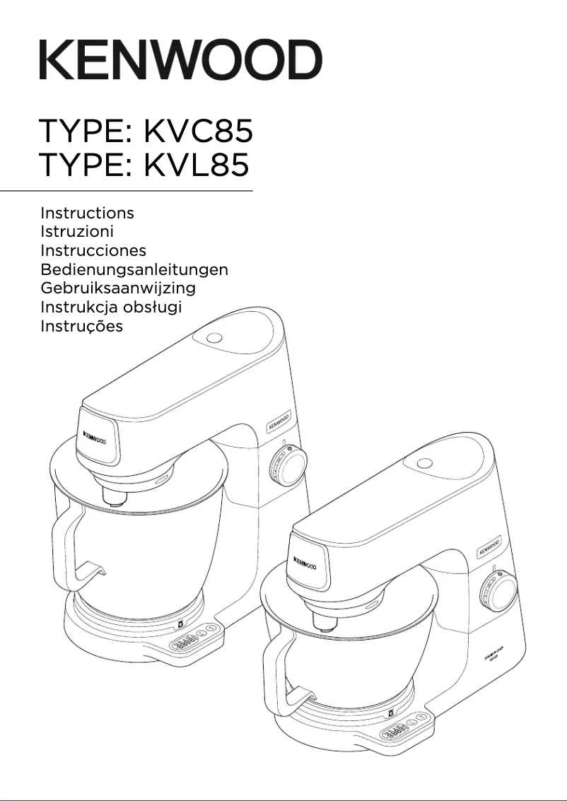 Page 1 de la notice Manuel utilisateur Kenwood Titanium Chef Baker KVC85