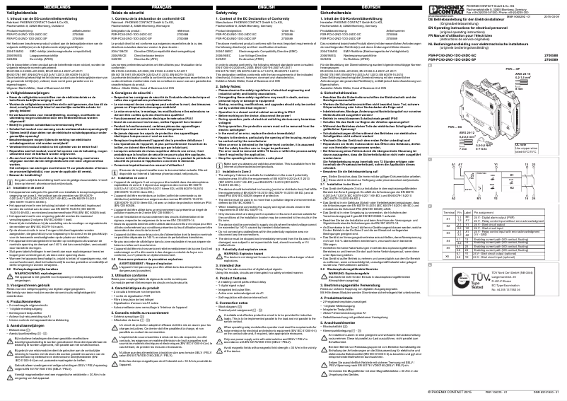 Page 1 de la notice Manuel utilisateur Phoenix Contact PSR-PC40-2NO-1DO-24DC-SC