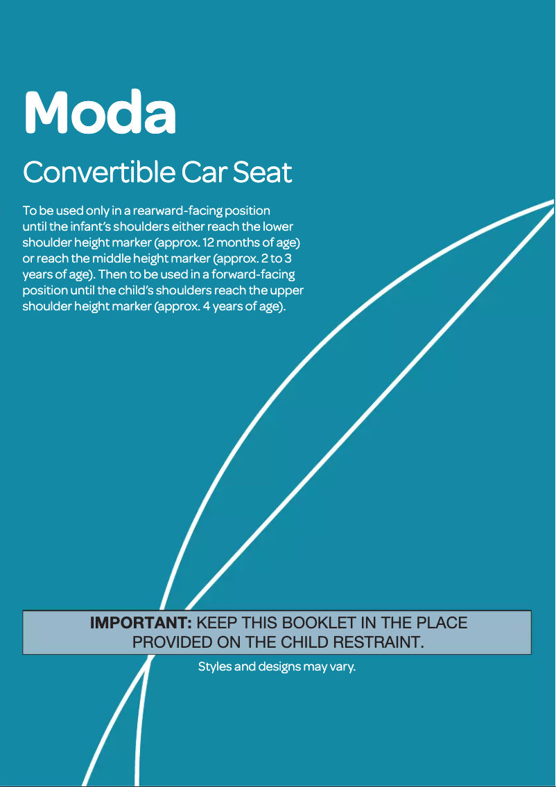 Page 1 de la notice Manuel utilisateur Maxi-Cosi Moda
