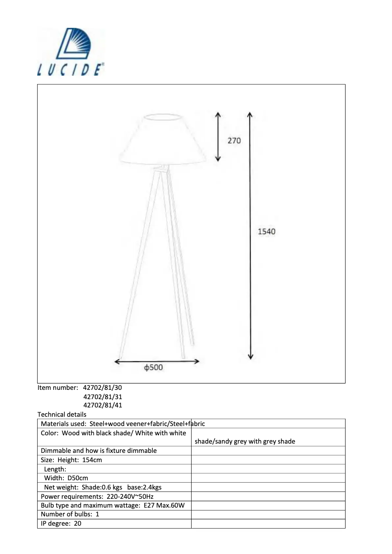 Page n°1 - Manuel utilisateur Lucide Jolli