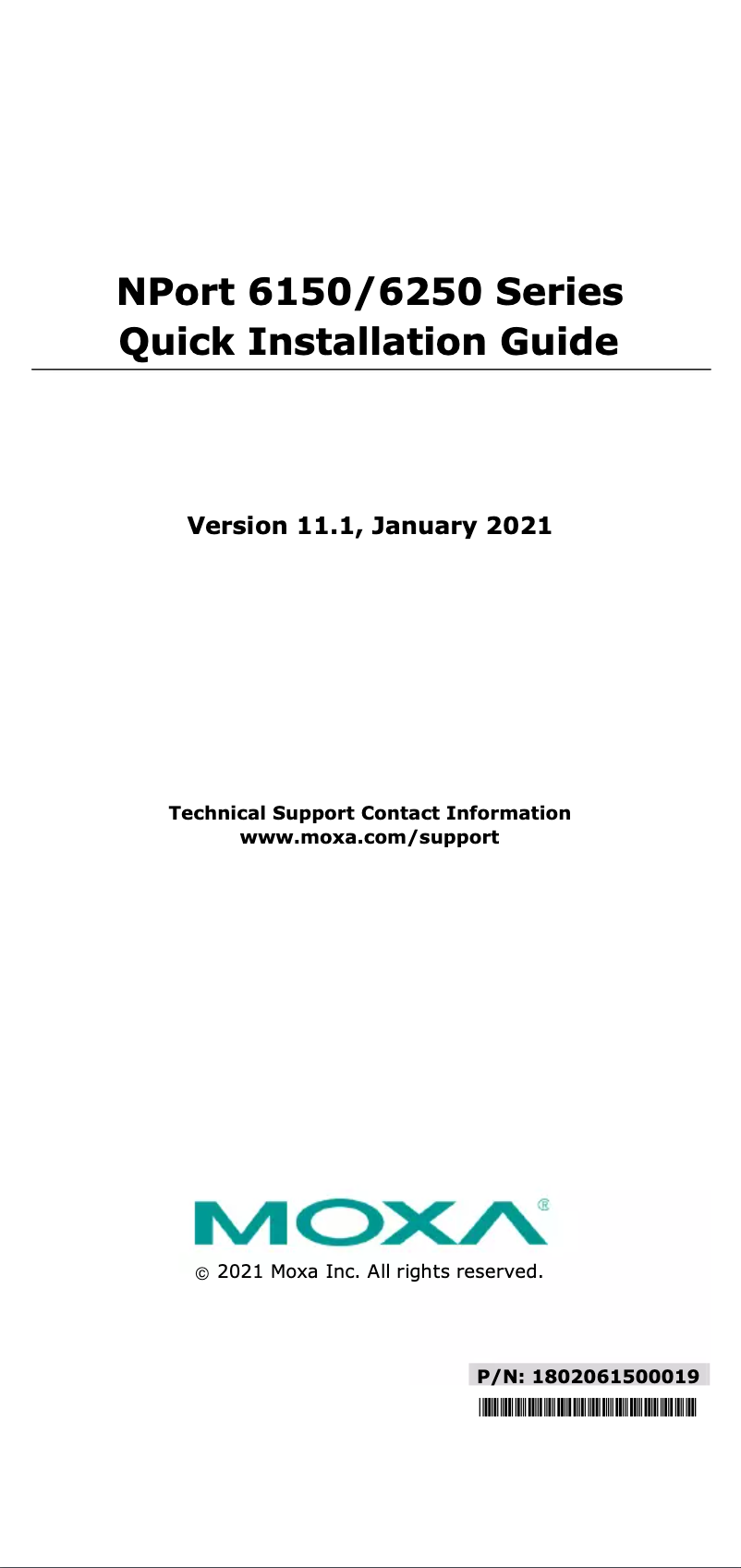 Page 1 de la notice Manuel utilisateur Moxa NPort 6250