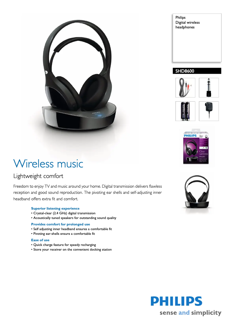 Page 1 of the manual User Manual Philips SHD8600