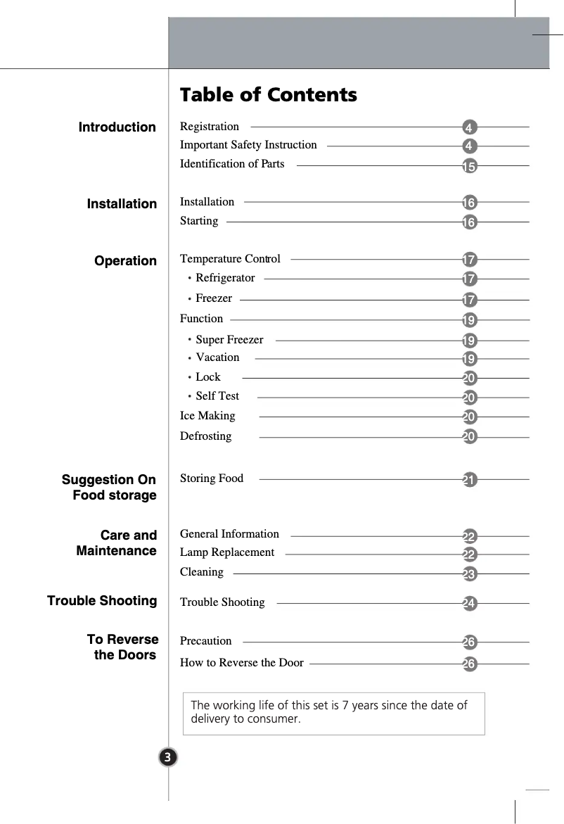 Page 1 de la notice Manuel utilisateur LG GR-B359BLQA