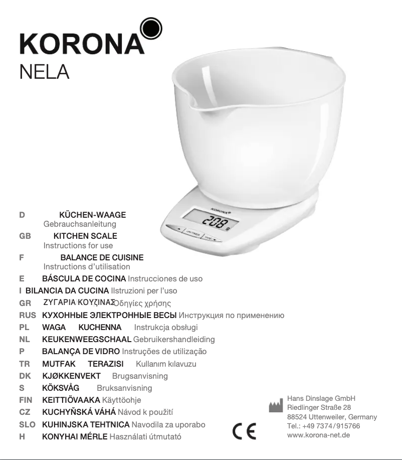 Page 1 de la notice Manuel utilisateur Korona Nela