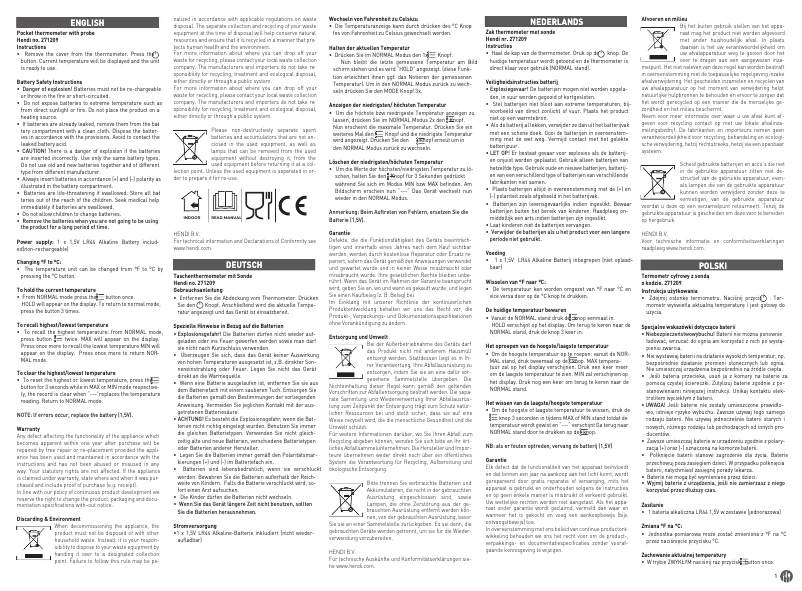 Image de la première page du manuel de l'appareil 271209