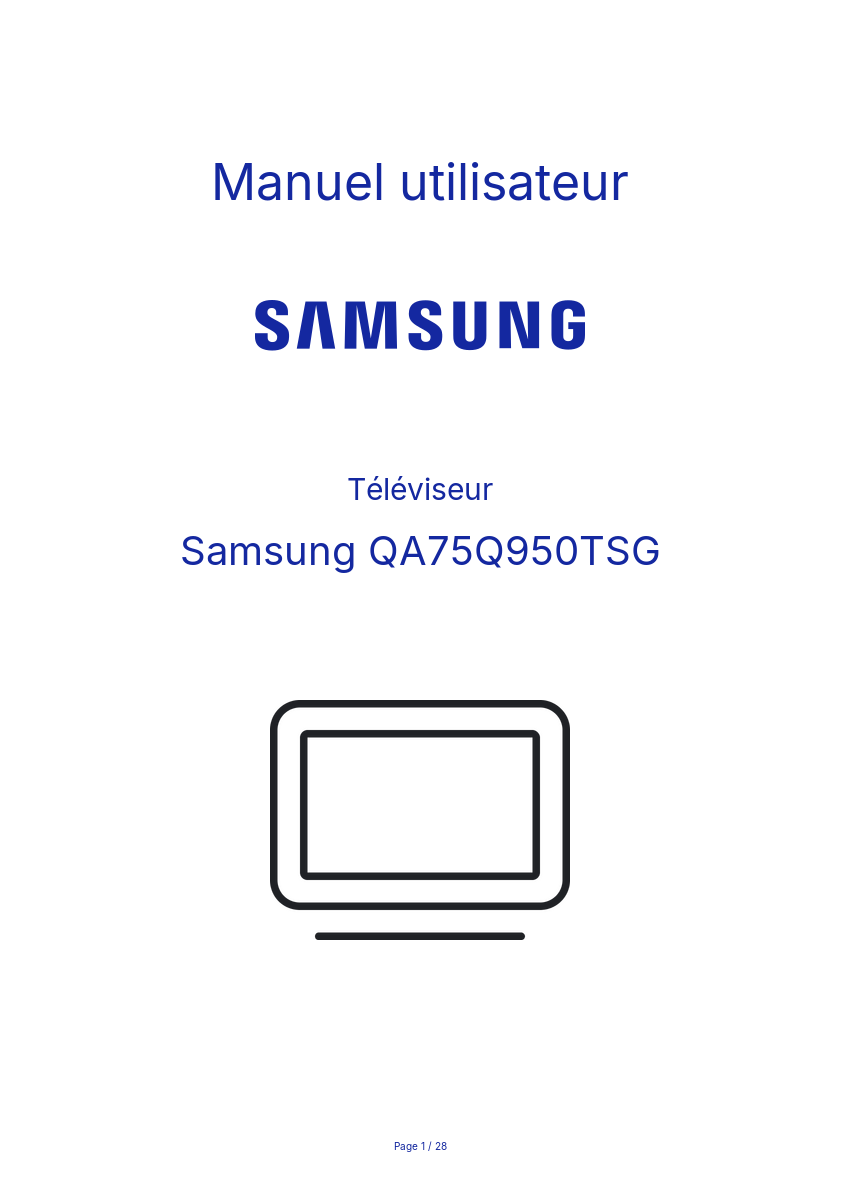 Page n°1 - Manuel utilisateur Samsung QA75Q950TSG