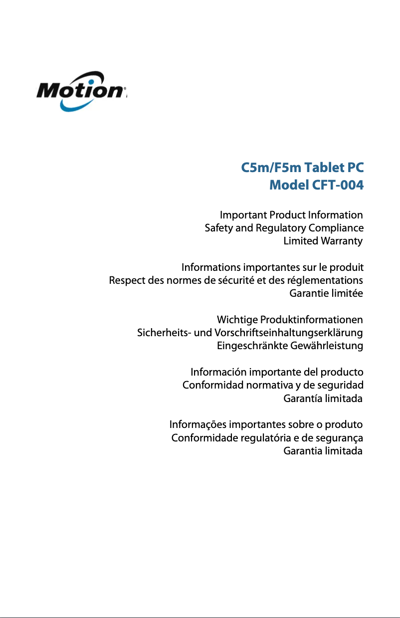 Page n°1 - Manuel utilisateur Xplore F5m