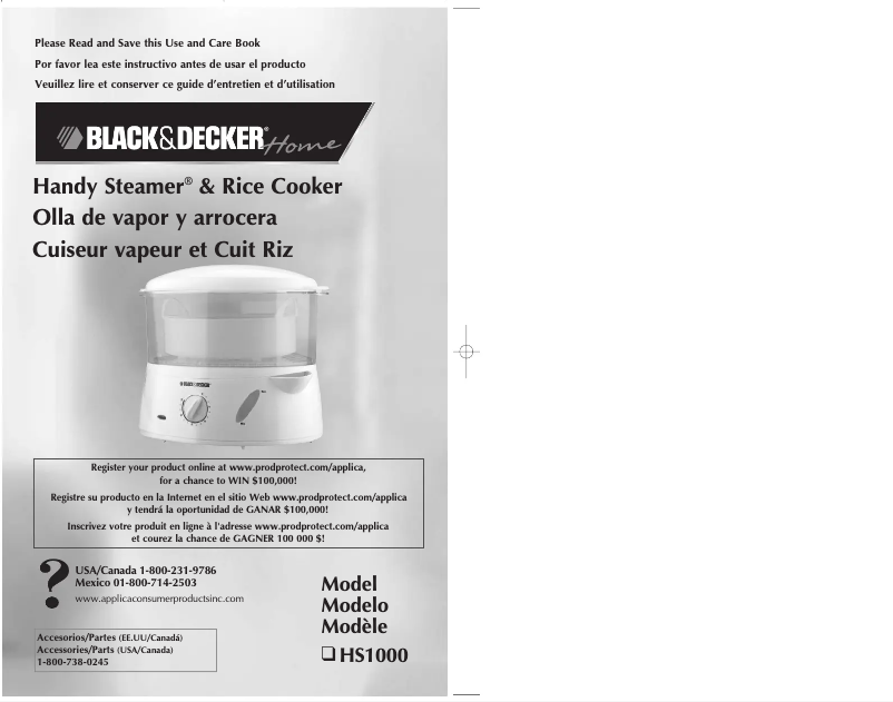 Image de la première page du manuel de l'appareil Handy Steamer HS1000