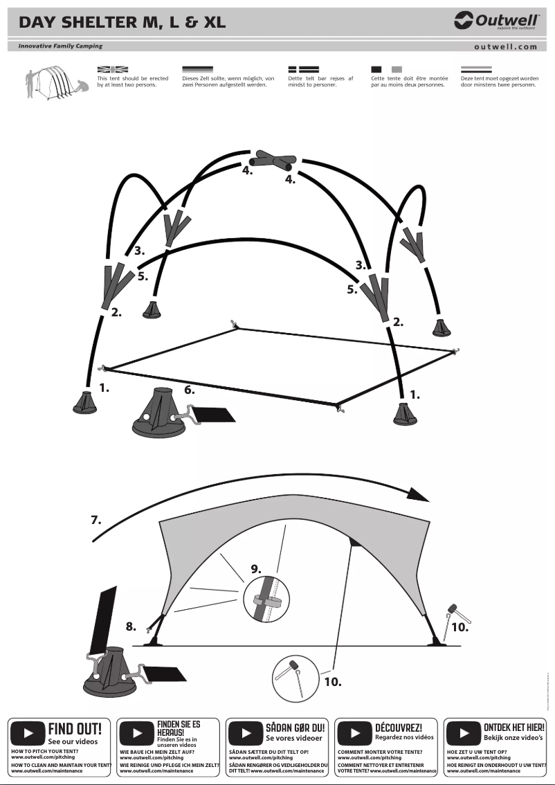 Page 1 de la notice Manuel utilisateur Outwell Day Shelter L