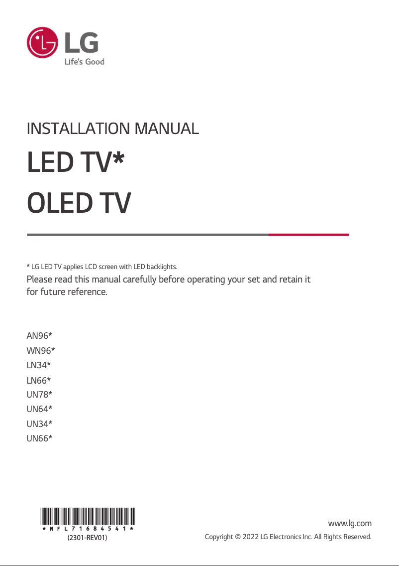 Page n°1 - Manuel utilisateur LG 28LN661HBLD