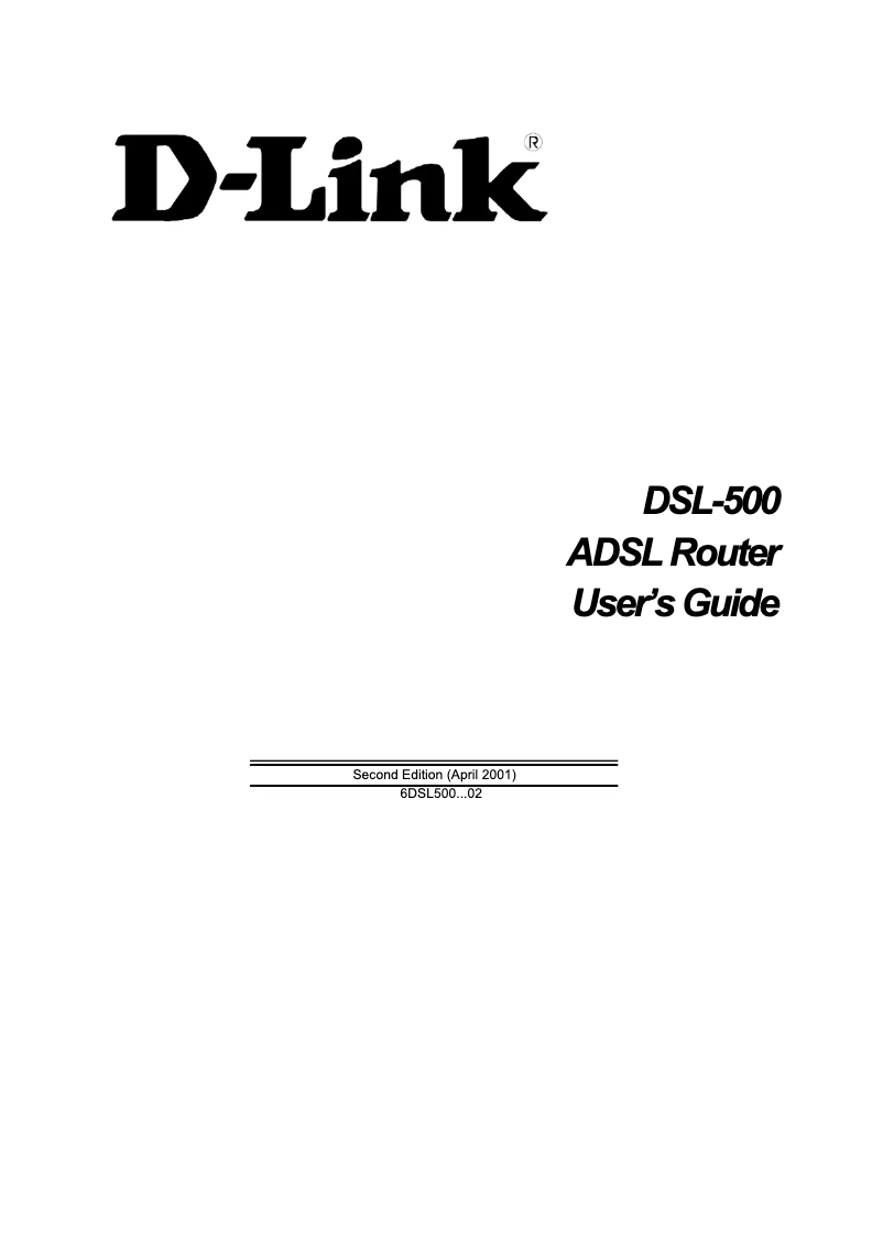 Page 1 de la notice Manuel utilisateur D-Link DSL-500