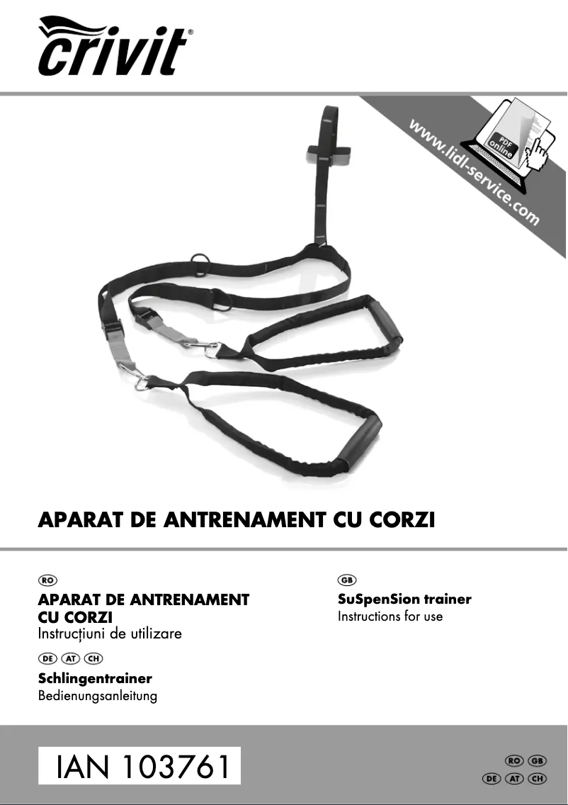 Page 1 de la notice Manuel utilisateur Crivit IAN 103761