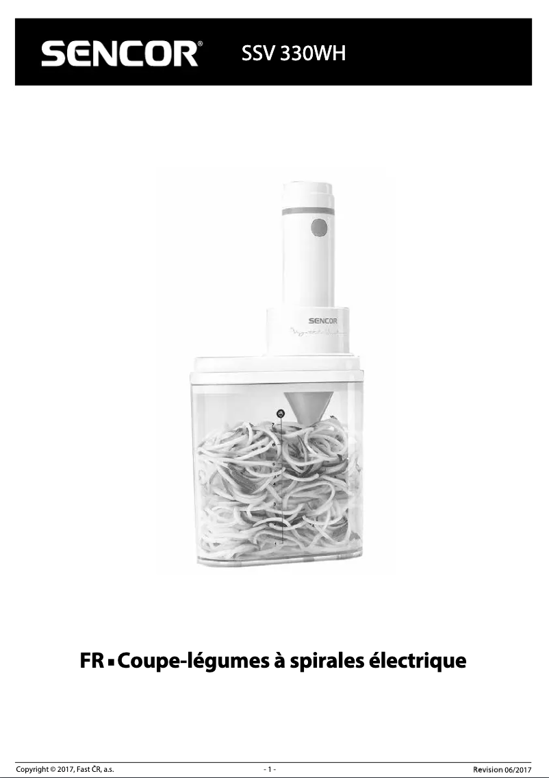 Page 1 de la notice Manuel utilisateur Sencor SSV 330WH