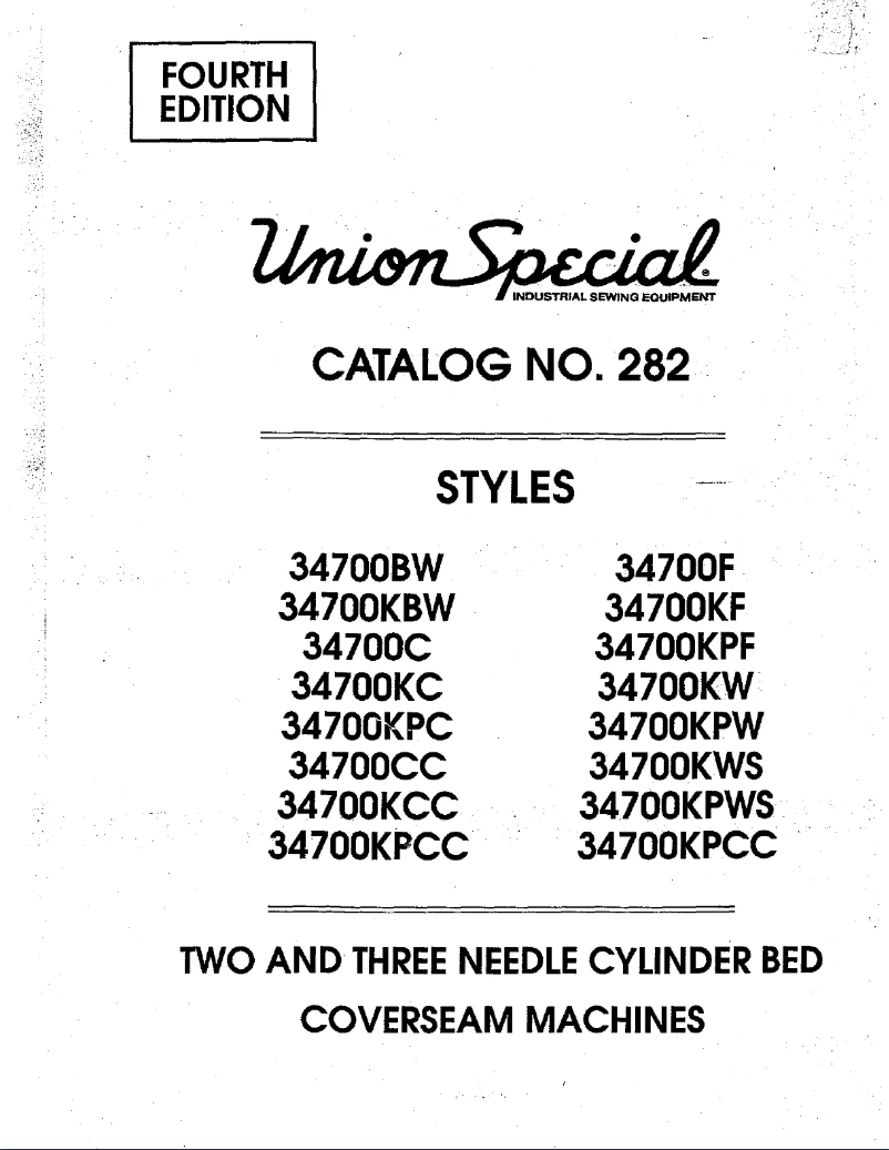 Page n°1 - Manuel utilisateur Union Special 34700KC