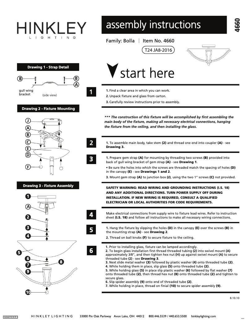 Page n°1 - Manuel utilisateur Hinkley Lighting Bolla 4660BN