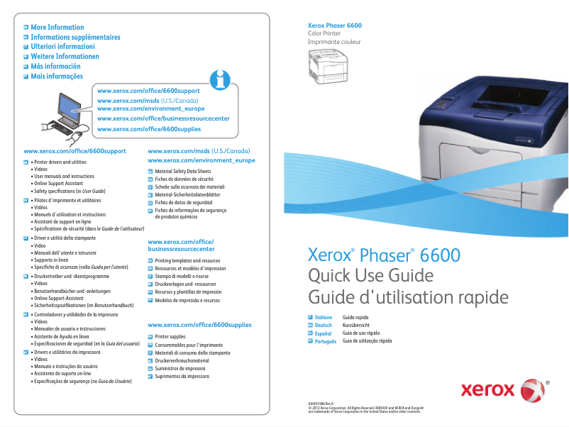 Page n°1 - Manuel utilisateur Xerox Phaser 6600