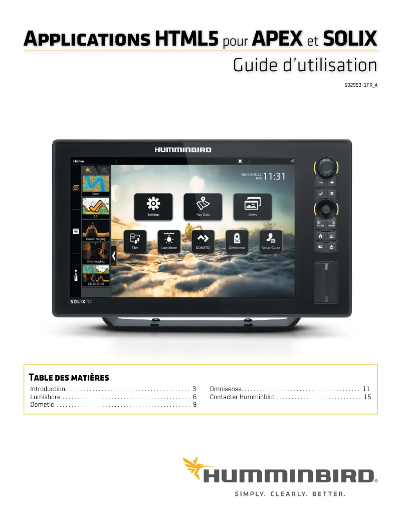Página 1 del manual Guía de instalación Humminbird SOLIX 15 CHIRP MEGA SI+ G3