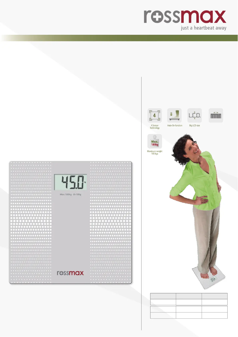 Page 1 de la notice Brochure Rossmax WB101