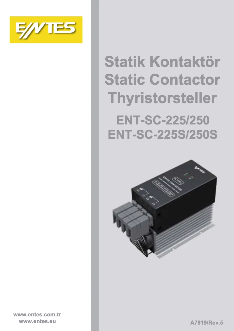 Page 1 de la notice Manuel utilisateur ENTES ENT-SC-225