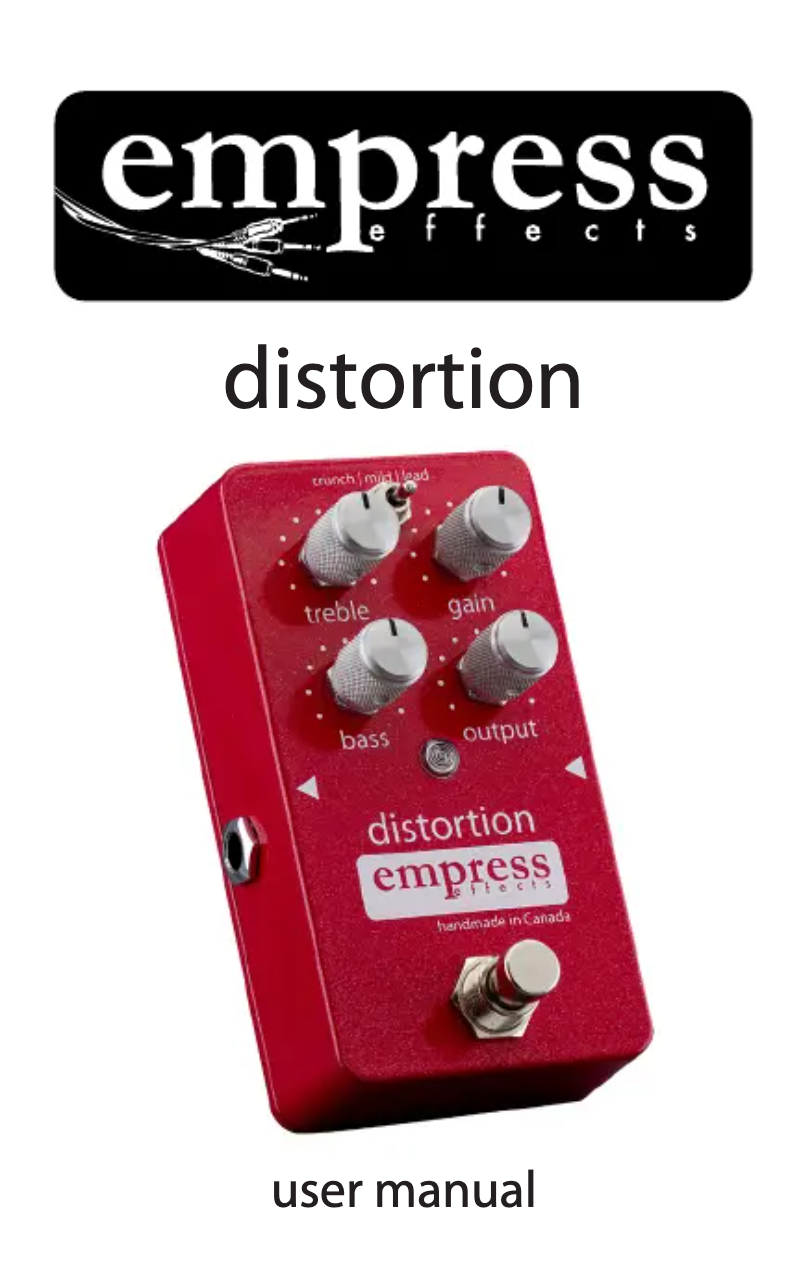Page 1 de la notice Manuel utilisateur Empress Effects Distortion