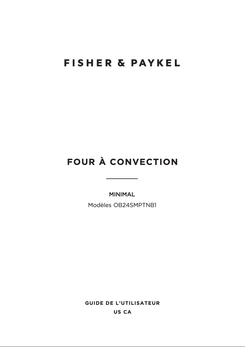 Page n°1 - Manuel utilisateur Fisher & Paykel OB24SMPTNB1
