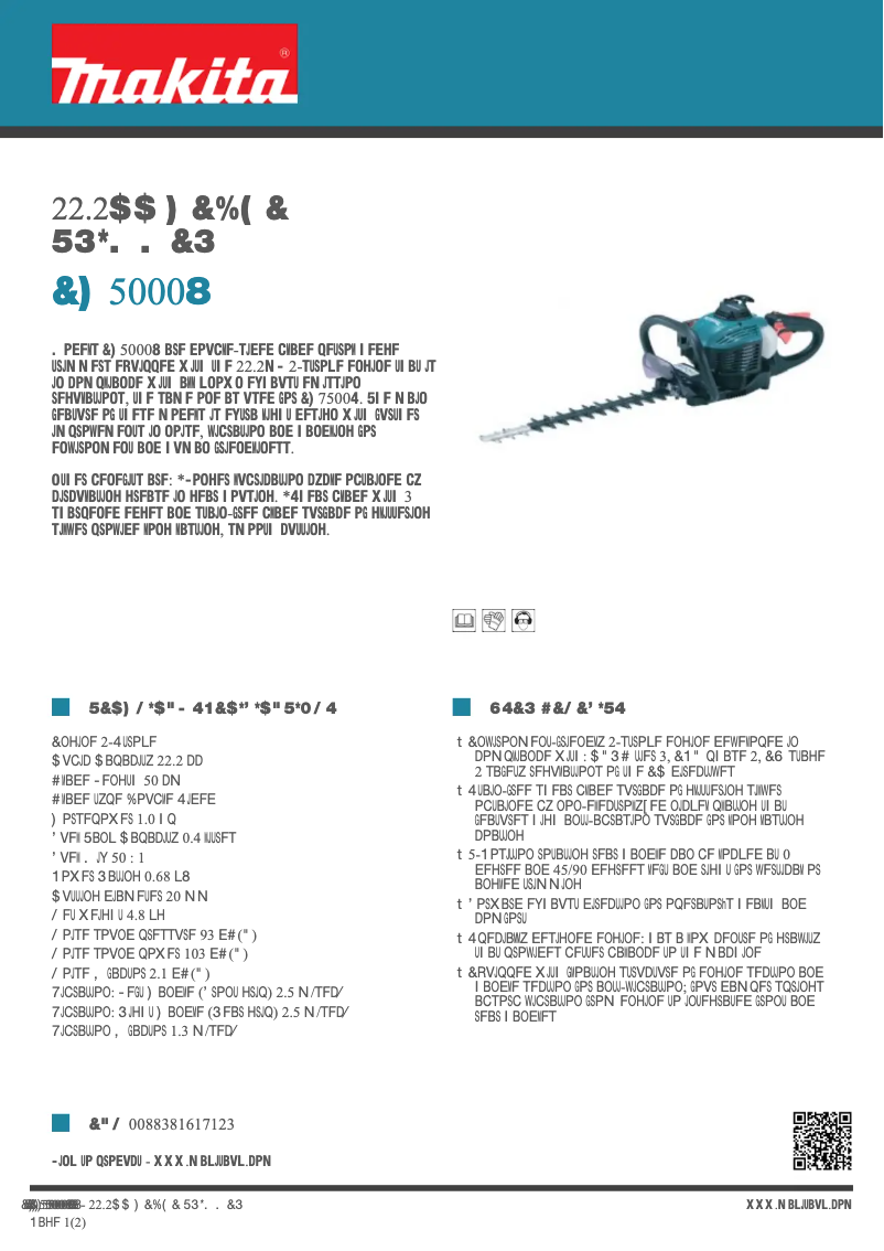 Page n°1 - Fiche technique Makita EH5000W