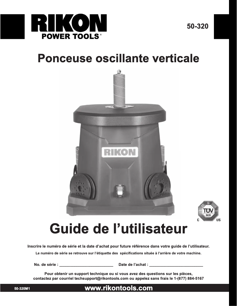 Page n°1 - Manuel utilisateur RIKON 50-320