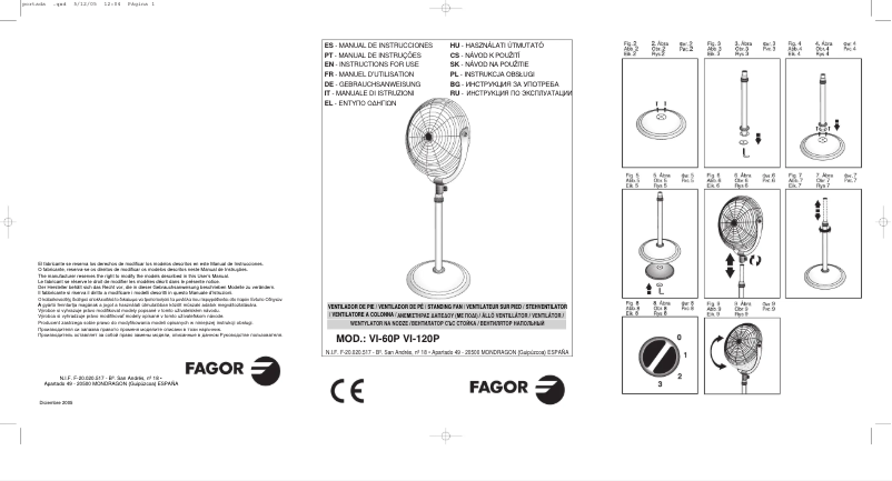 Page n°1 - Manuel utilisateur Fagor VI-120P