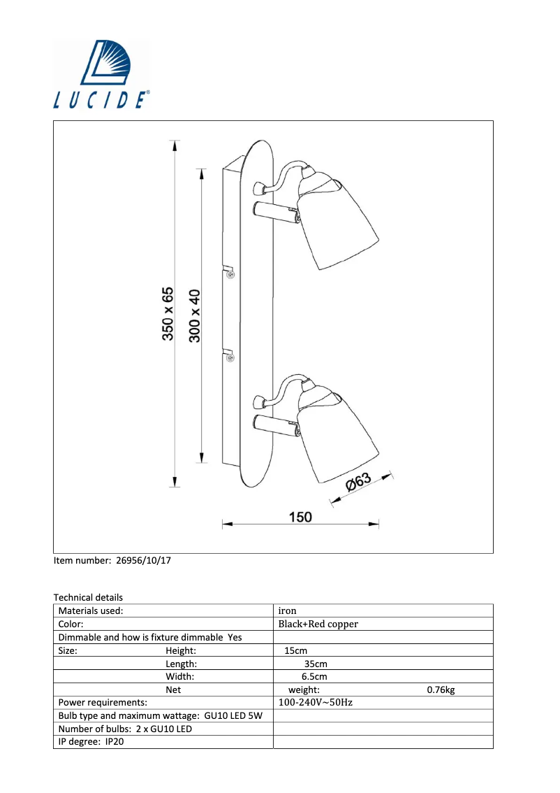 Image de la première page du manuel de l'appareil Ride 26956/10/17