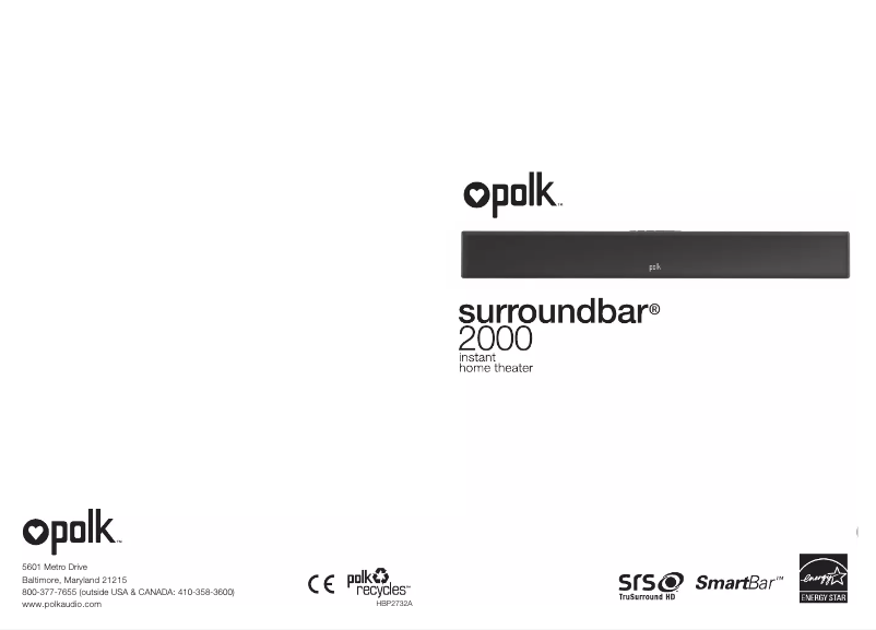 Page n°1 - Manuel utilisateur Polk SurroundBar 3000