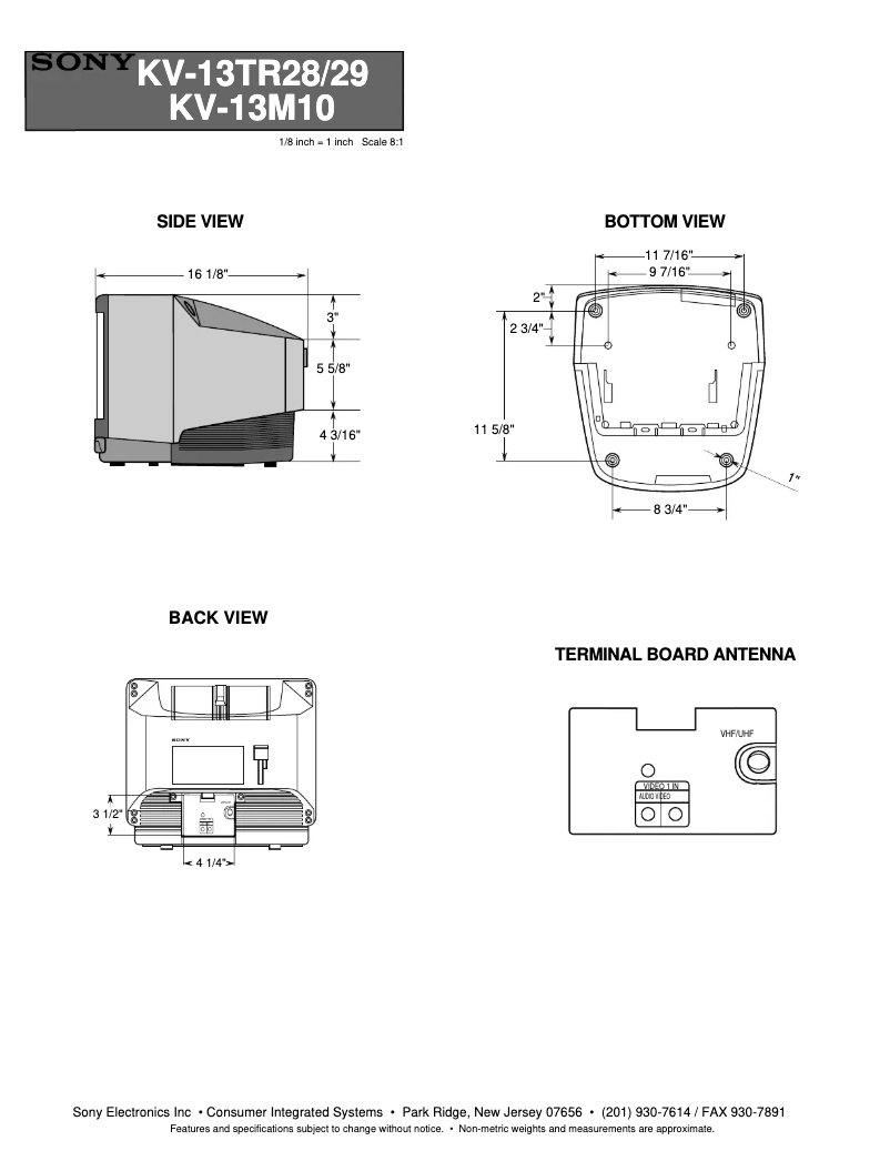 Page 1 de la notice Guide d'installation Sony KV-13M10