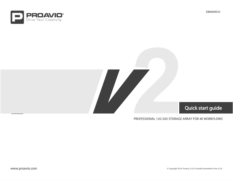 Page n°1 - Manuel utilisateur Proavio EB800MSV2-F32TR