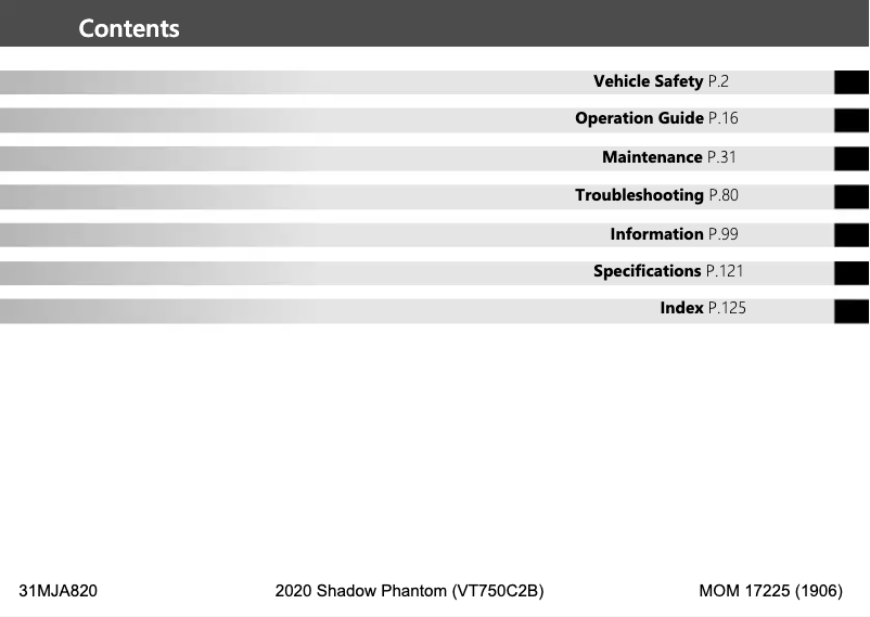 Imagen de la primera página del manual del dispositivo Shadow Phantom VT750 (2020)