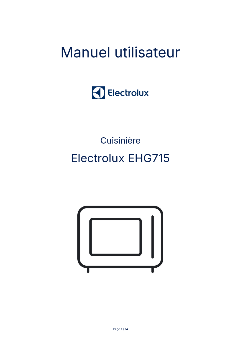 Image de la première page du manuel de l'appareil EHG715