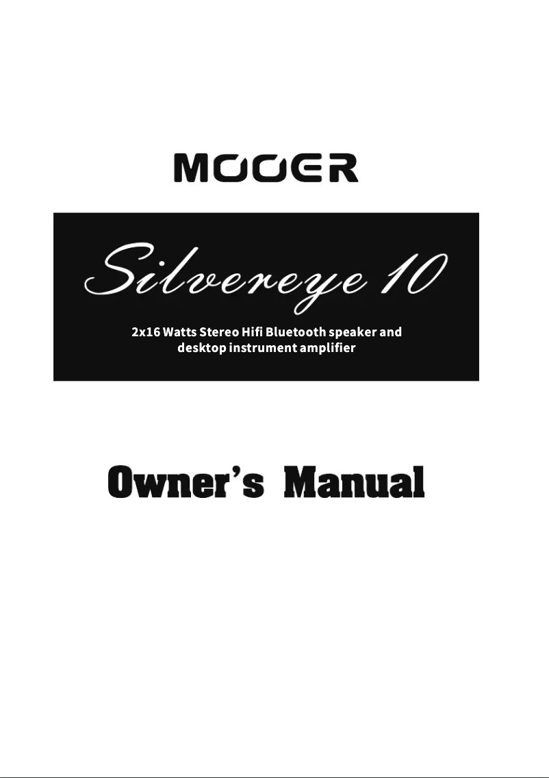 Image de la première page du manuel de l'appareil Silvereye 10