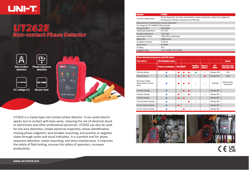 Image de la première page du manuel de l'appareil UT262E