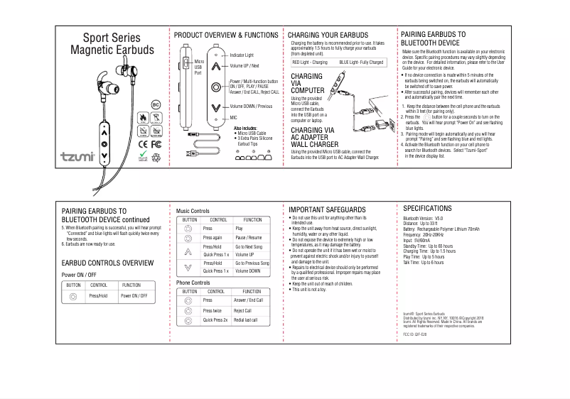 Image de la première page du manuel de l'appareil Sport Series Magnetic Earbuds
