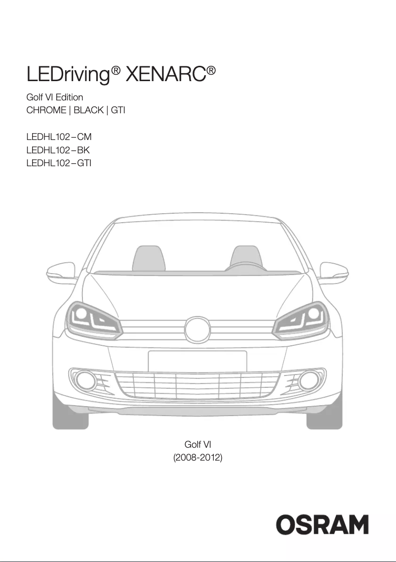 Imagen de la primera página del manual del dispositivo LEDriving LEDHL102-BK