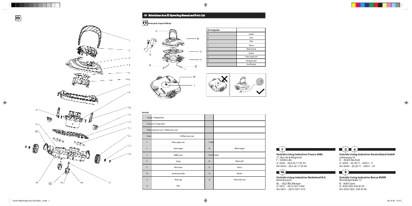 Page 1 de la notice Manuel utilisateur Ubbink Robotclean Accu XS