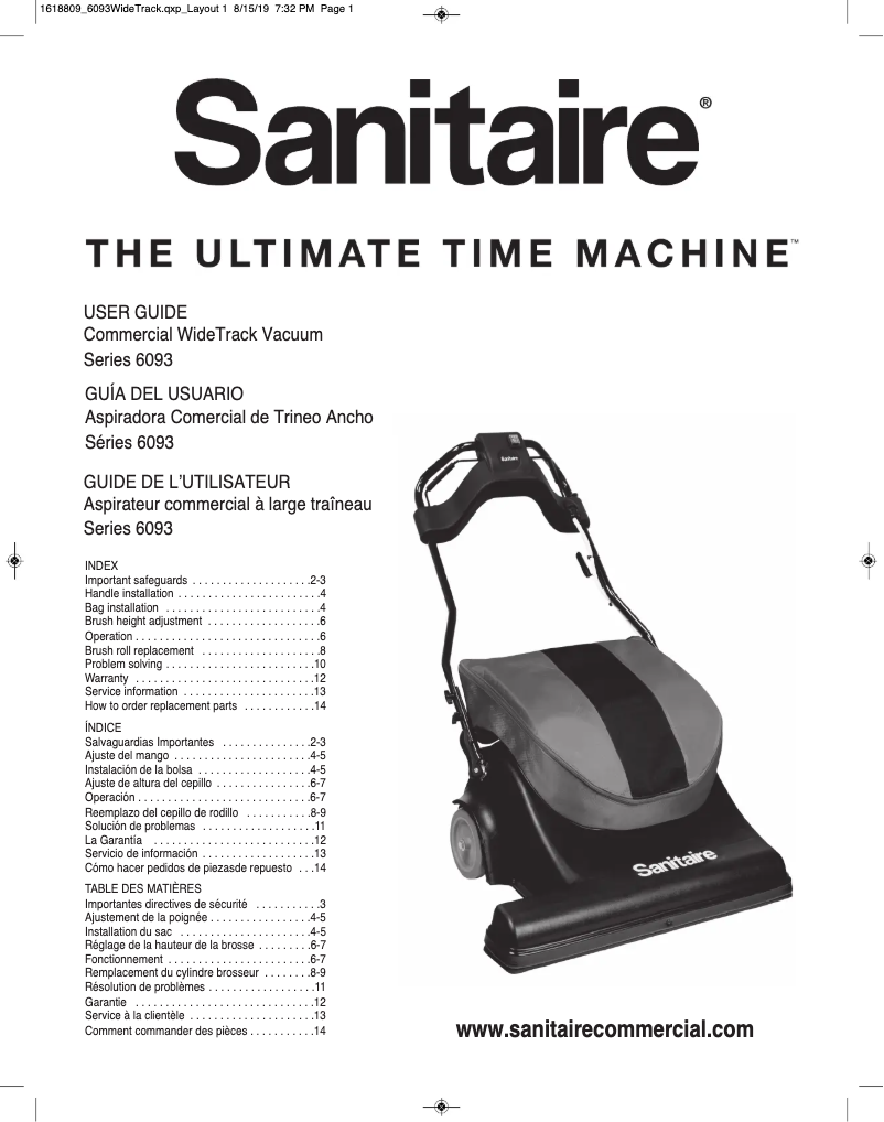 Page n°1 - Manuel utilisateur Sanitaire SPAN SC6093A