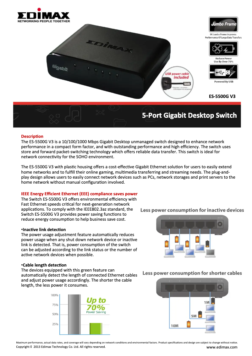 Page n°1 - Fiche technique Edimax ES-5500G V3