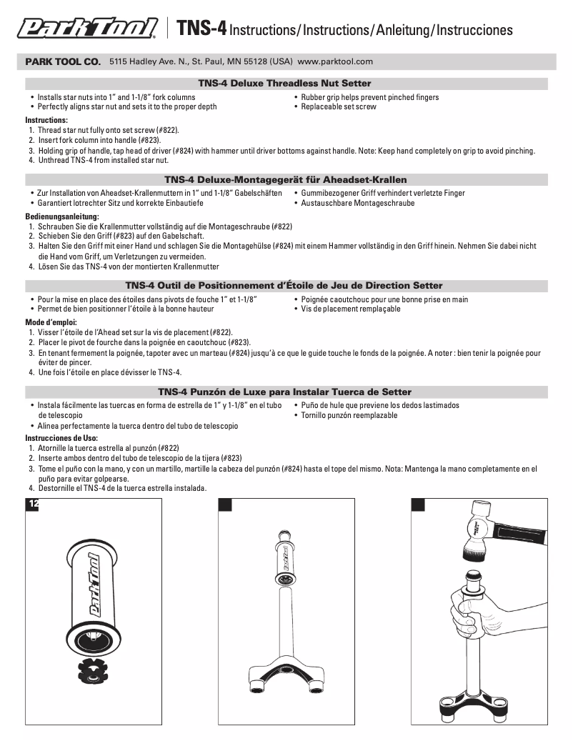 Image de la première page du manuel de l'appareil TNS-4